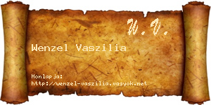 Wenzel Vaszilia névjegykártya